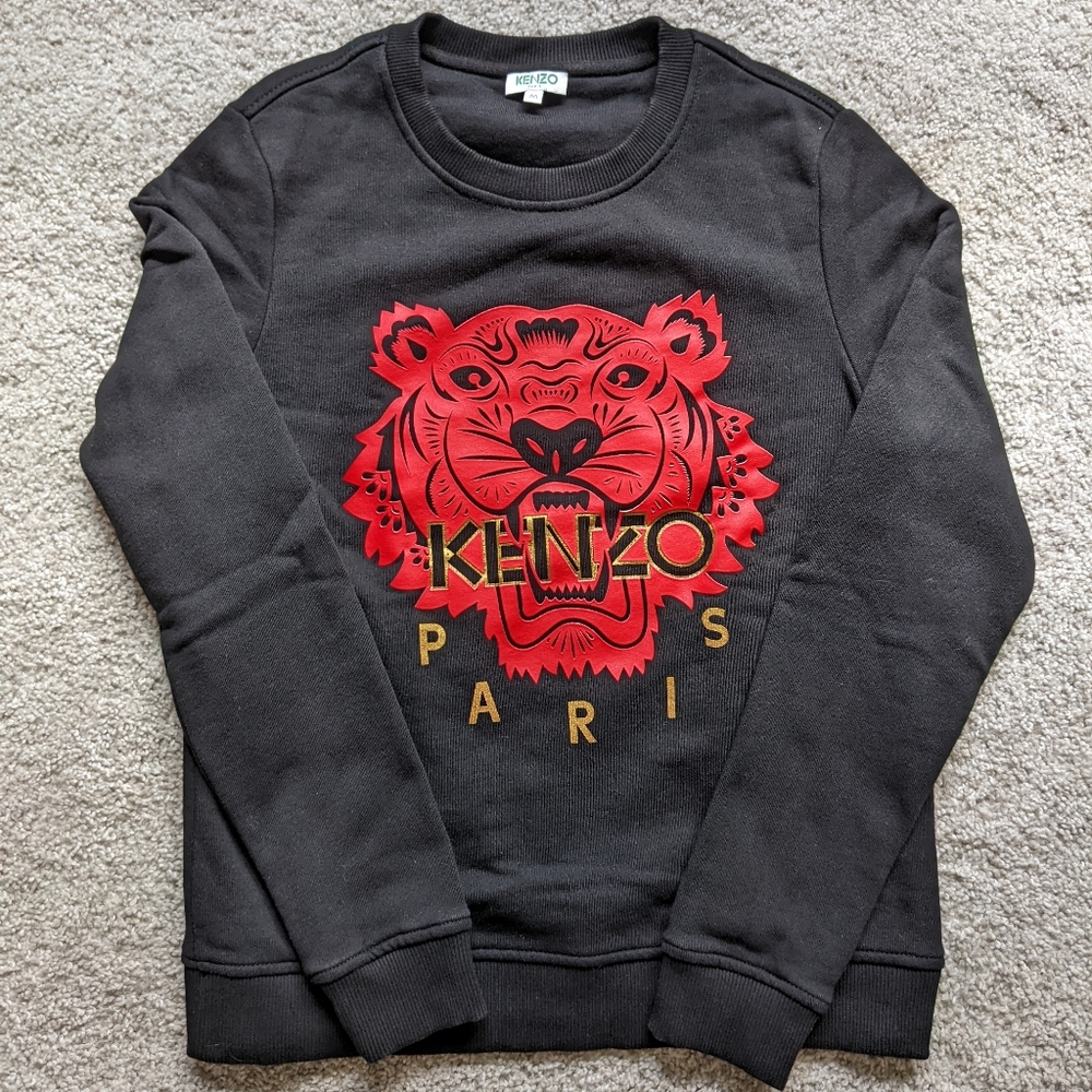 EUC Kenzo Tiger Face Sweater Sweatshirt Black & Red - M